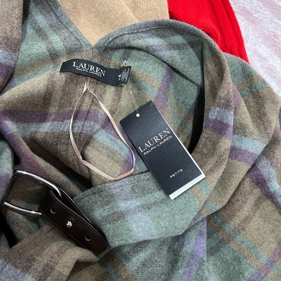 RALPH LAUREN Plaid Fringe-Trim Twill Poncho - Picture 6 of 14